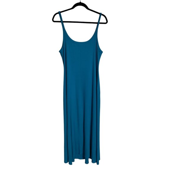 Old Navy Ribbed Sleeveless‎ Maxi Dress Teal Blue Plus Size 2X - Picture 1 of 7